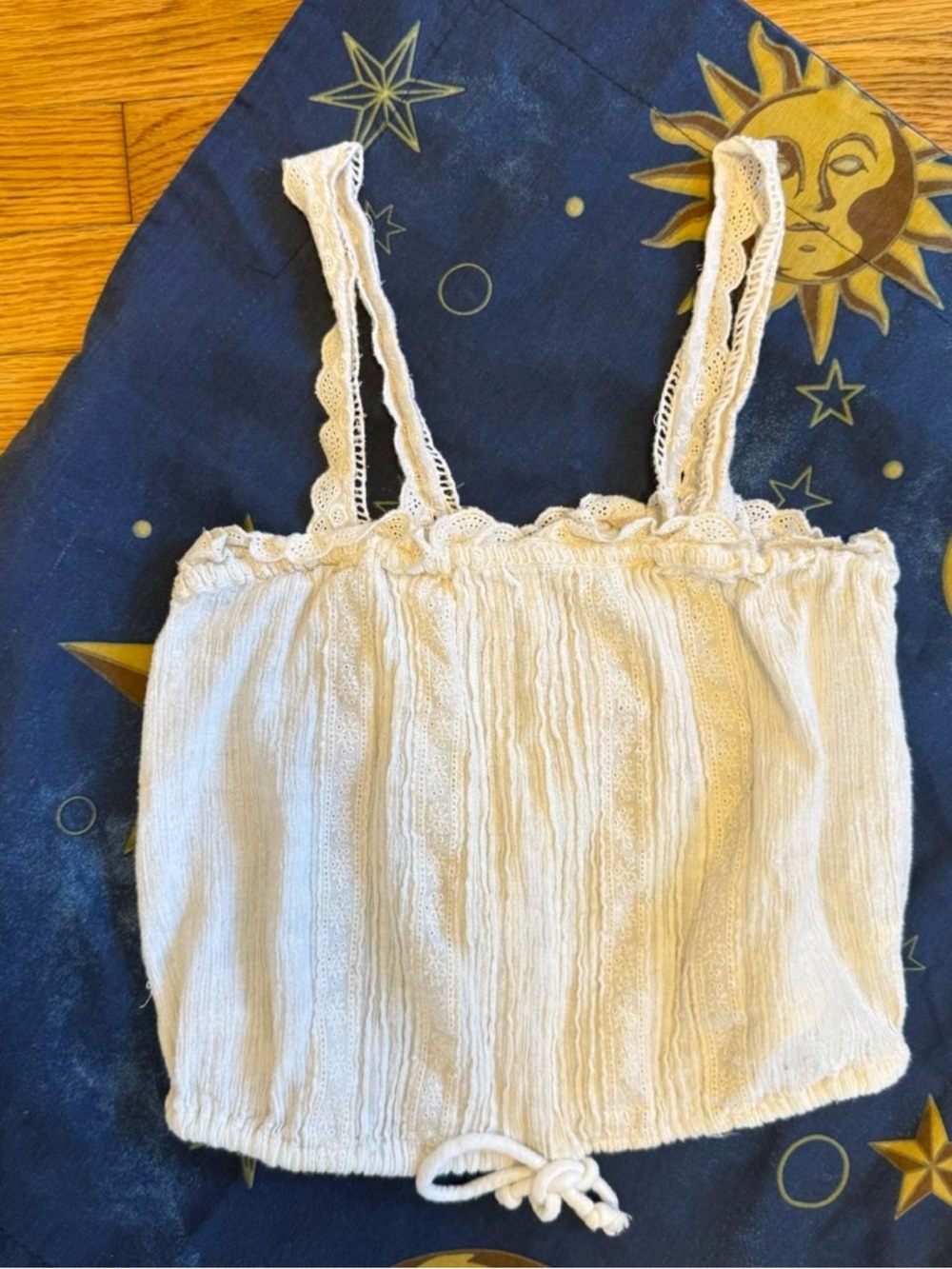 Free people because of you white embroidered top
